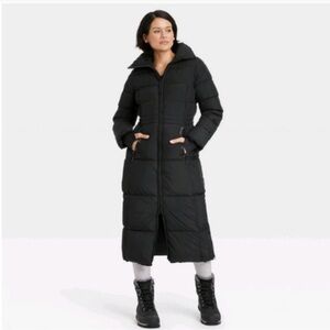 NWT all in motion Ultra Warm Long Puffer Jacket Coat Black Large